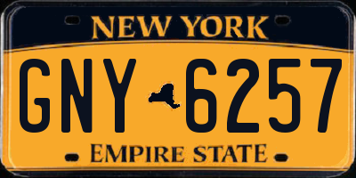 NY license plate GNY6257