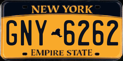 NY license plate GNY6262