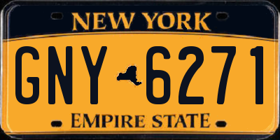 NY license plate GNY6271