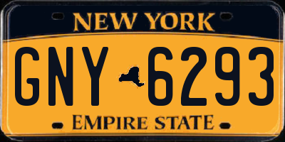 NY license plate GNY6293