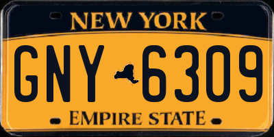 NY license plate GNY6309