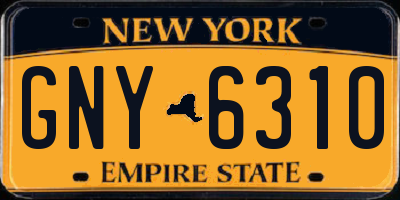 NY license plate GNY6310