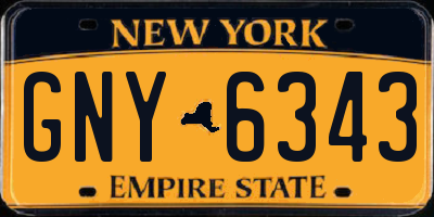 NY license plate GNY6343