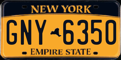 NY license plate GNY6350