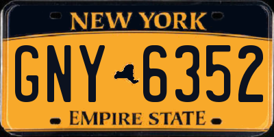 NY license plate GNY6352