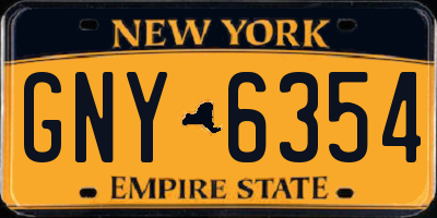 NY license plate GNY6354