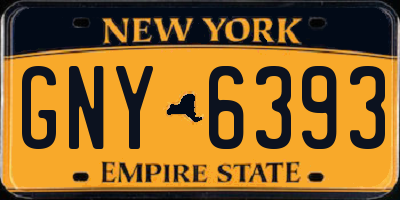 NY license plate GNY6393