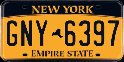 NY license plate GNY6397