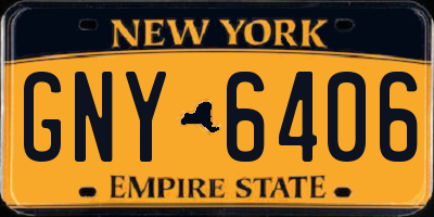 NY license plate GNY6406