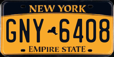 NY license plate GNY6408