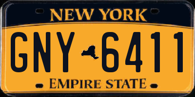 NY license plate GNY6411