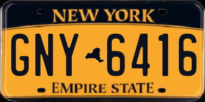 NY license plate GNY6416
