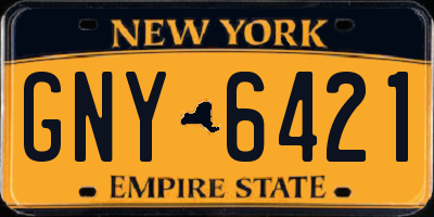 NY license plate GNY6421