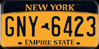 NY license plate GNY6423