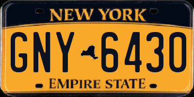 NY license plate GNY6430