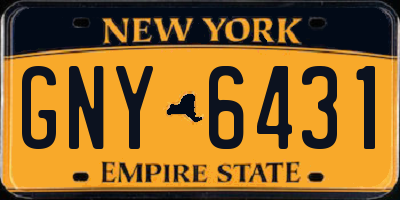 NY license plate GNY6431