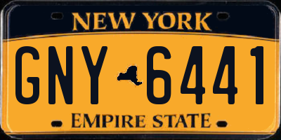 NY license plate GNY6441