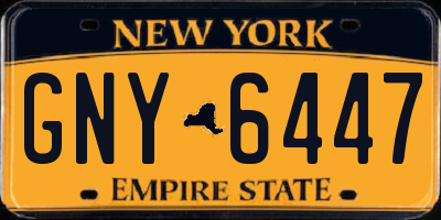 NY license plate GNY6447