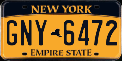 NY license plate GNY6472