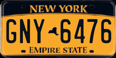 NY license plate GNY6476