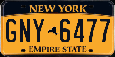 NY license plate GNY6477