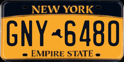 NY license plate GNY6480
