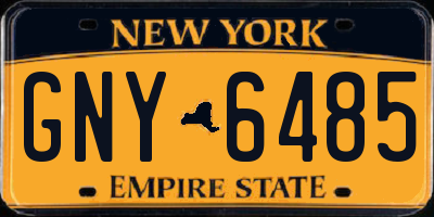 NY license plate GNY6485