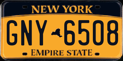 NY license plate GNY6508