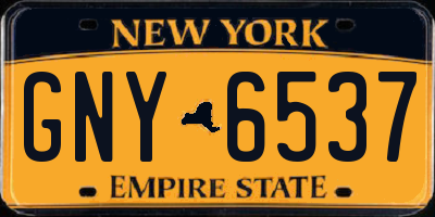 NY license plate GNY6537