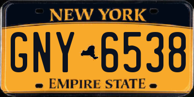 NY license plate GNY6538
