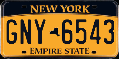 NY license plate GNY6543