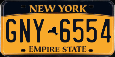 NY license plate GNY6554