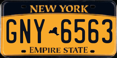 NY license plate GNY6563