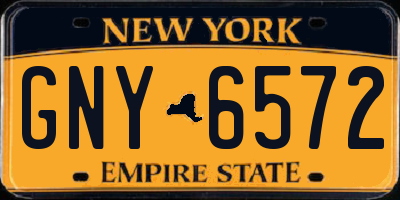 NY license plate GNY6572