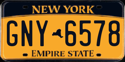 NY license plate GNY6578