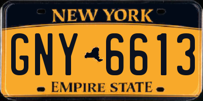 NY license plate GNY6613
