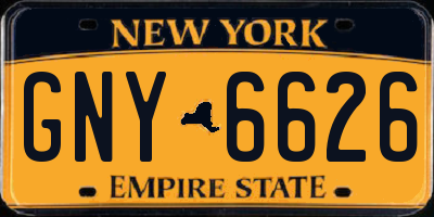 NY license plate GNY6626