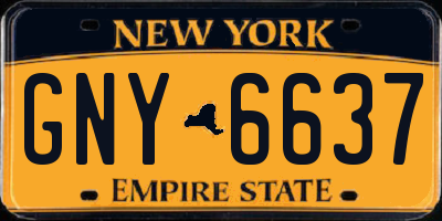 NY license plate GNY6637