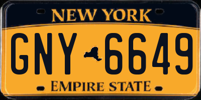 NY license plate GNY6649