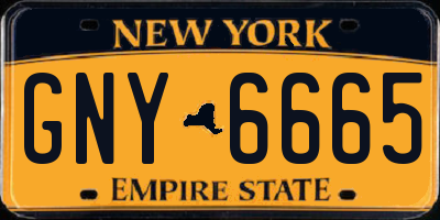 NY license plate GNY6665