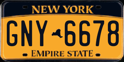 NY license plate GNY6678