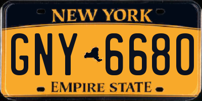 NY license plate GNY6680