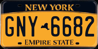 NY license plate GNY6682