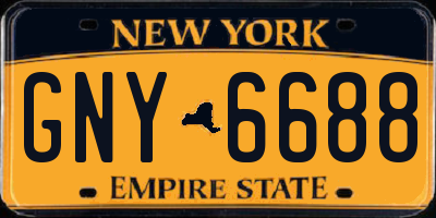 NY license plate GNY6688