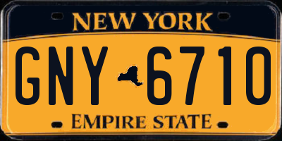 NY license plate GNY6710