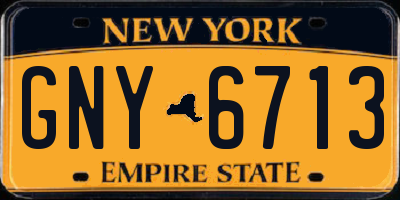 NY license plate GNY6713