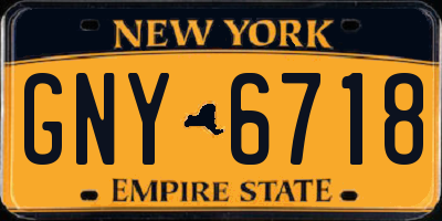NY license plate GNY6718