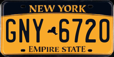 NY license plate GNY6720
