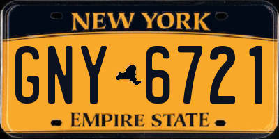 NY license plate GNY6721
