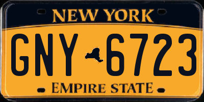 NY license plate GNY6723